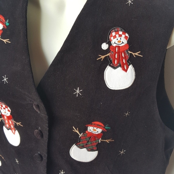 Karen Scott Ugly Christmas Vest Black Knit Size L - Picture 5 of 7